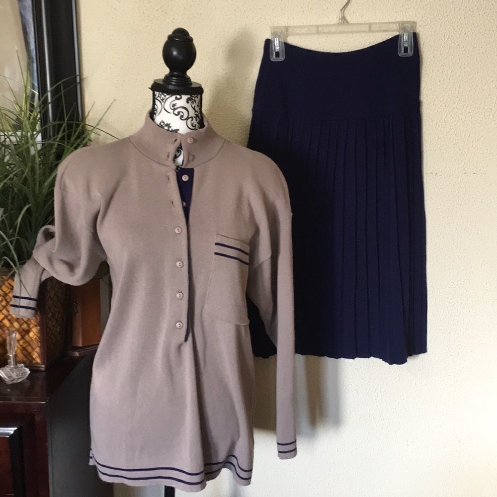 Vintage IFI Knits Sweater and Skirt Set